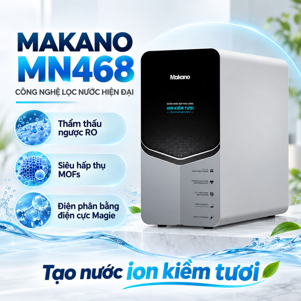 Máy lọc nước ion kiềm tươi để gầm Makano MN468 - Hàng chính hãng