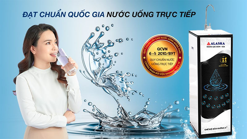 Nước uống đạt chuẩn của Máy lọc nước RO Alaska A11RO