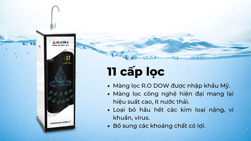 11 cấp lọc của Máy lọc nước RO Alaska A11RO