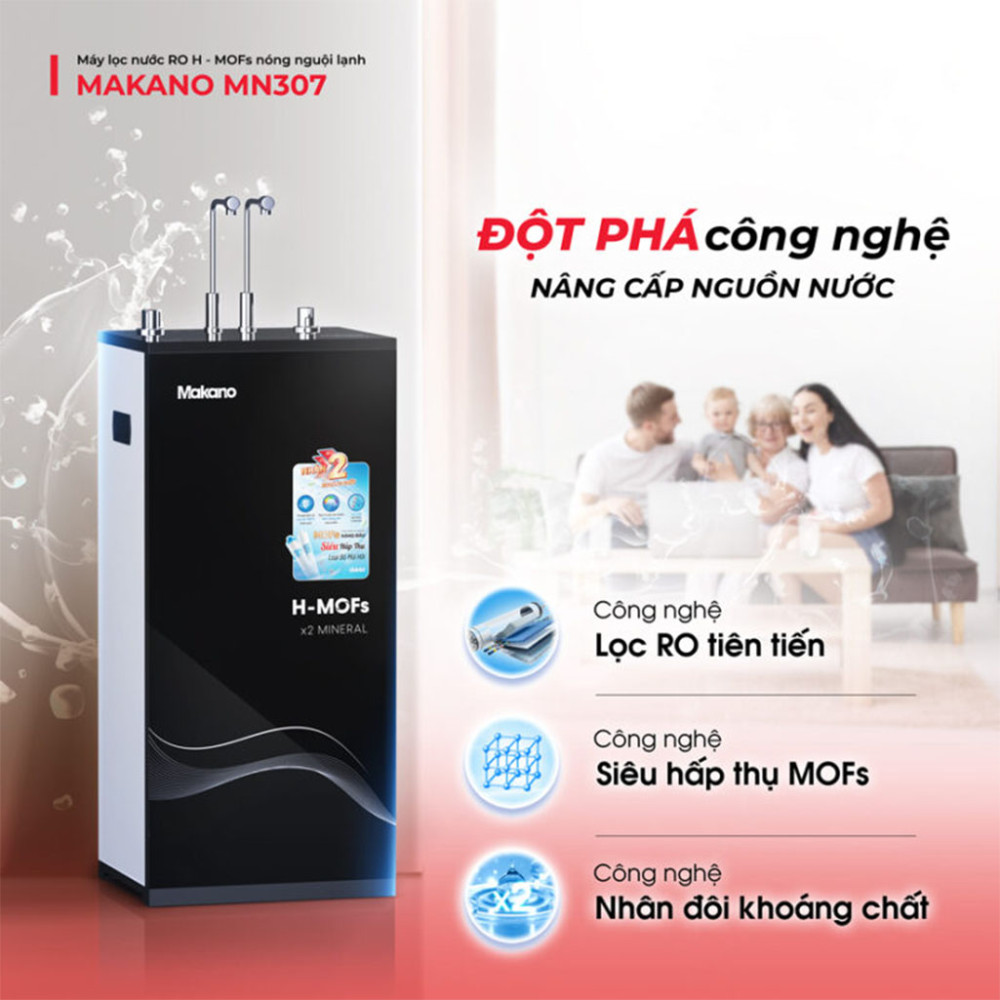 Máy lọc nước RO H-Mofs nóng nguội lạnh Makano MN307 - Hàng chính hãng