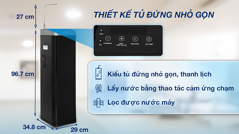 Thiết kế của Máy lọc nước RO Hydrogen nguội lạnh Kangaroo Waterfall KG100EW 7 lõi