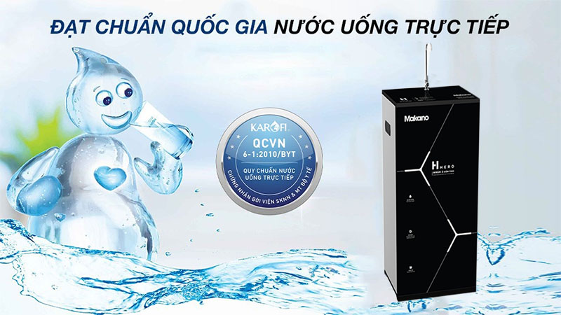 Nước đạt chuẩn của Máy lọc nước Makano H-Hero 2D MN101