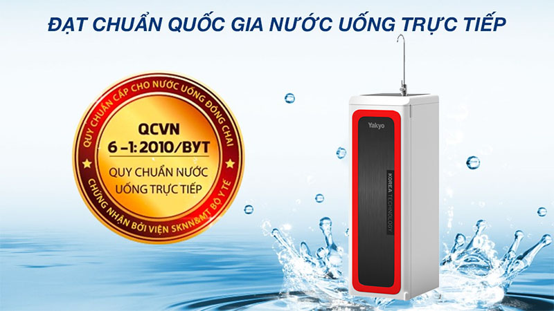 Nước uống đạt chuẩn của Máy lọc nước RO Yakyo TP-808