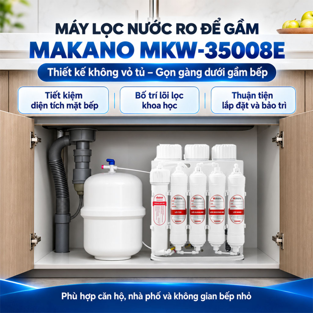 Máy lọc nước RO để gầm Makano MKW-35008E - Hàng chính hãng