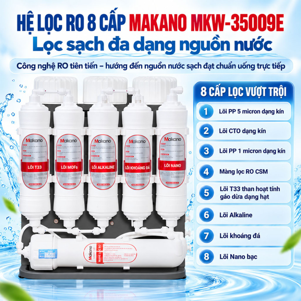 Máy lọc nước RO để gầm Makano MKW-35009E - Hàng chính hãng