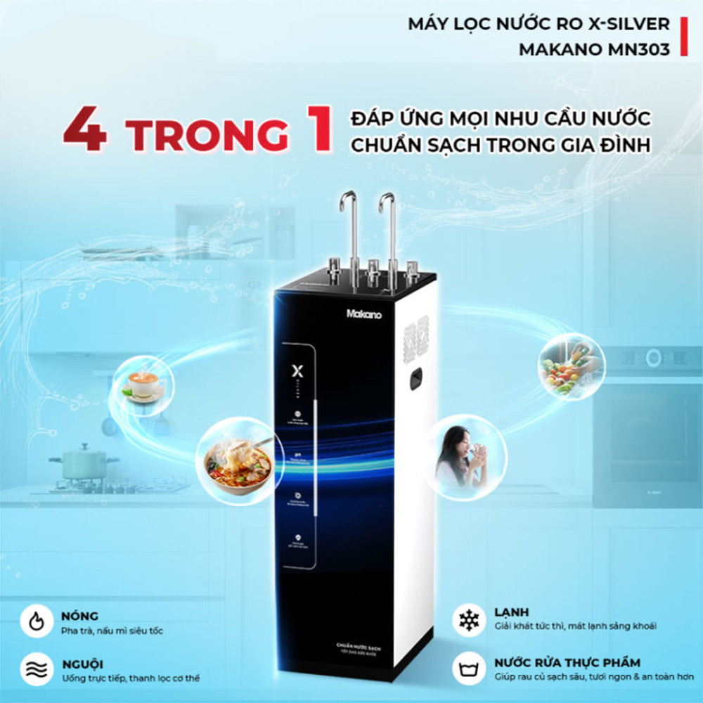 Máy lọc nước X-SILVER nóng nguội lạnh Makano MN303 - Hàng chính hãng