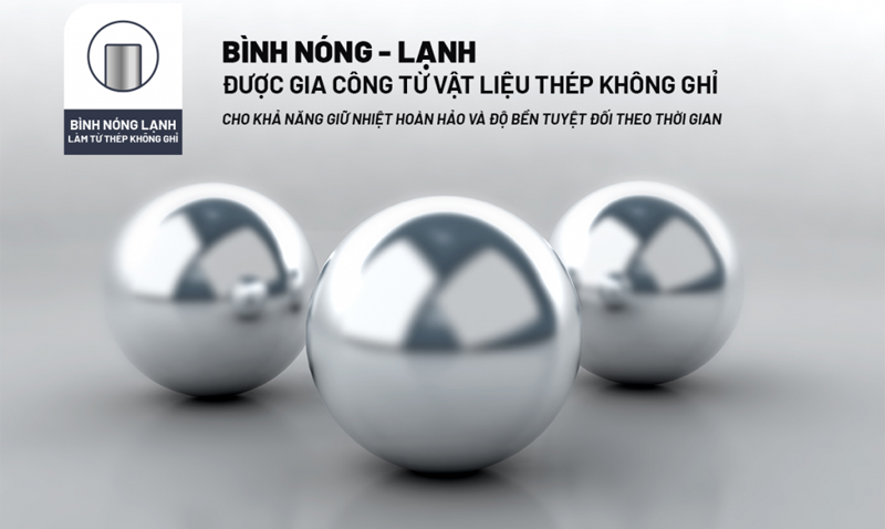 Bình chứa nước bên trong bằng chất liệu thép không gỉ