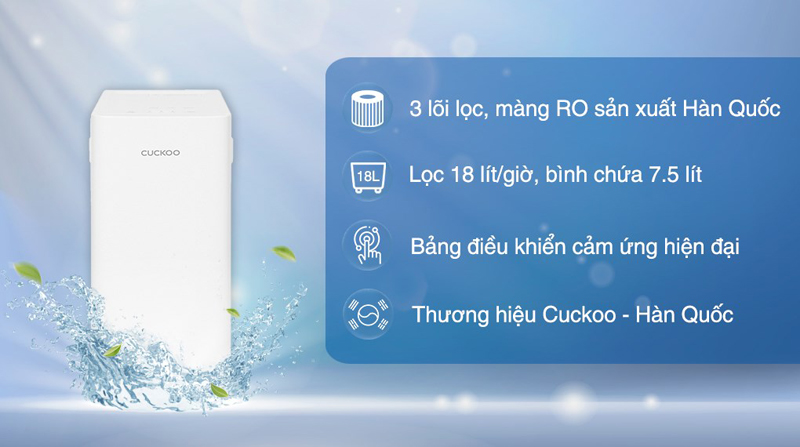 Tính năng nổi bật của máy lọc nước RO Cuckoo CP-YR701UW