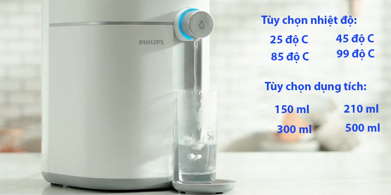 Dung tích và nhiệt độ của Máy lọc nước để bàn Philips ADD6910