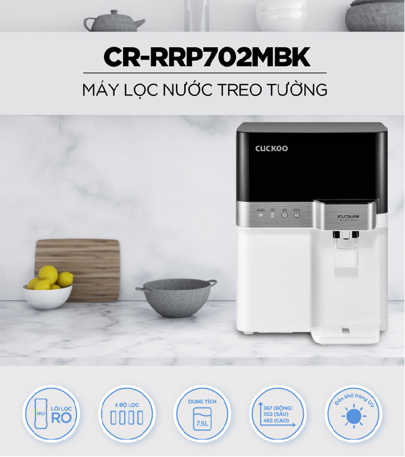 Máy lọc nước để bàn Cuckoo RO CP-RRP702MBK