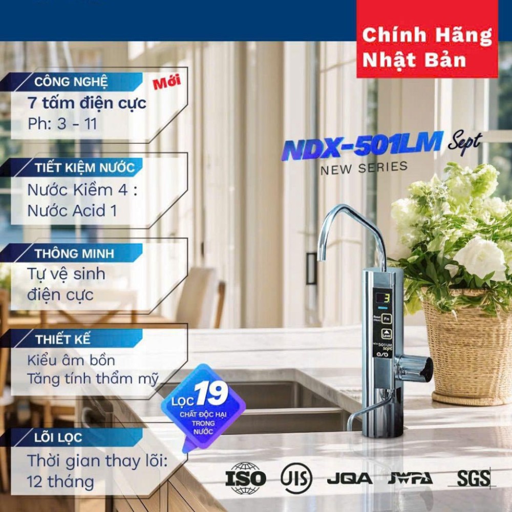 Máy lọc nước điện giải ion kiềm OSG NDX-501LM SEPT - Hàng chính hãng