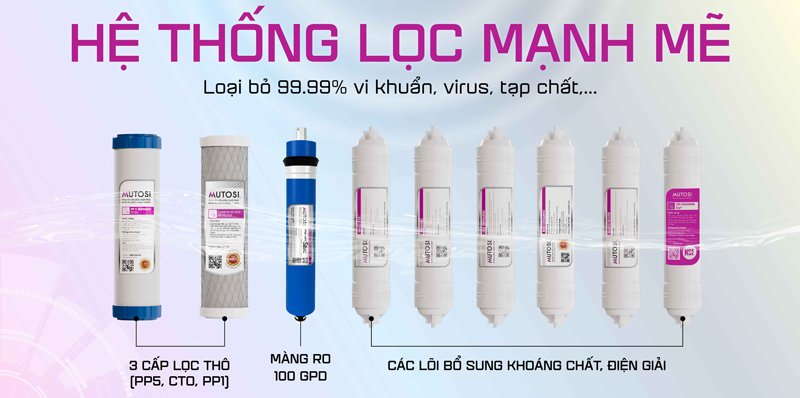 Hệ thống 10 cấp lọc tiên tiến, làm việc hiệu quả