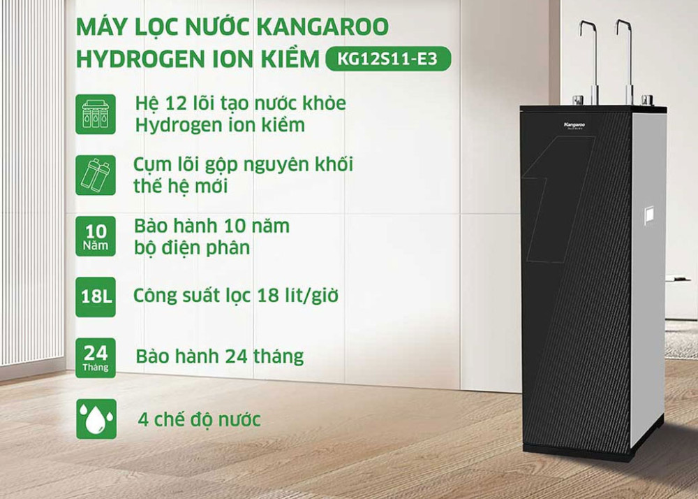 Kangaroo KG12S11-E3 – Giải pháp nước uống chuẩn Nhật cho sức khỏe toàn diện