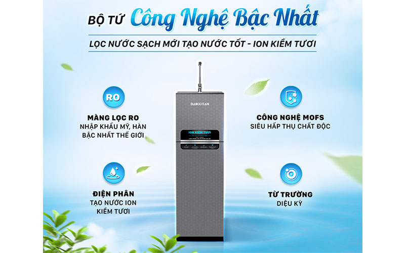 Công nghệ lọc của Máy lọc nước ion kiềm tươi Daikiosan DN169