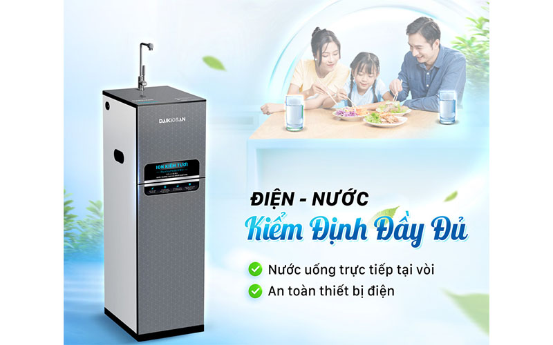 Nước uống đạt chuẩn của Máy lọc nước ion kiềm tươi Daikiosan DN169