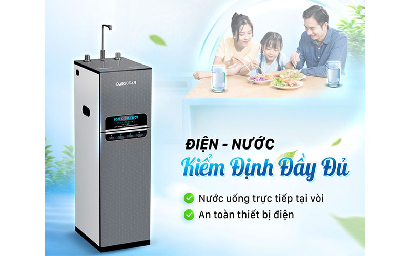 Đạt chuẩn của Máy lọc nước ion kiềm tươi nóng nguội Daikiosan DN269