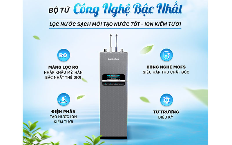 Công nghệ lọc của Máy lọc nước ion kiềm tươi nóng nguội lạnh Daikiosan DN369 