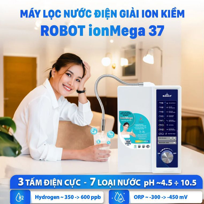 Có 3 tấm điện cực cung cấp 7 loại nước điện giải