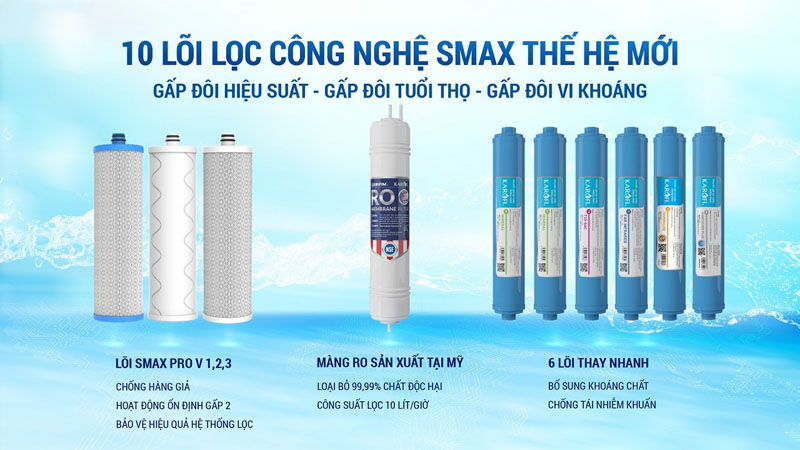 Hệ thống 10 cấp lọc cho nguồn nước sạch đạt chuẩn