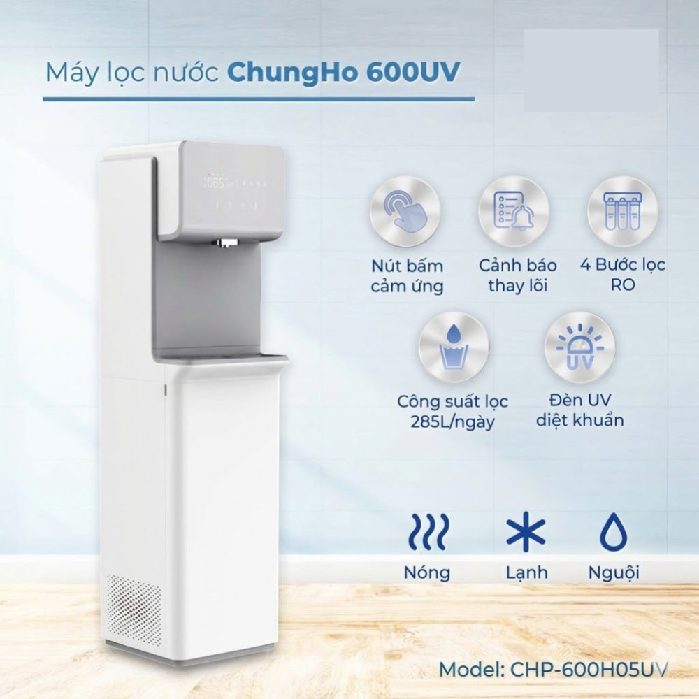 Máy lọc nước nóng lạnh ChungHo HC 600UV - Hàng chính hãng