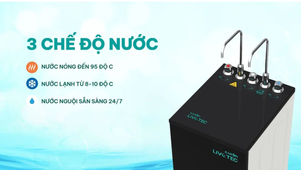 Máy cung cấp 3 chế độ nước trong 1 máy: nóng - lạnh - nguội