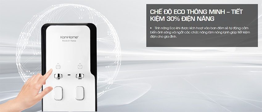 Máy lọc nước nóng lạnh KoriHome WPK-928 với chế độ ECO tiết kiệm điện năng