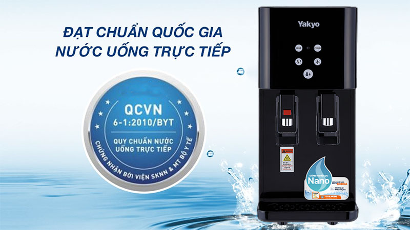 Nước đạt chuẩn của Máy lọc nước nóng lạnh Nano Yakyo TP-219AK