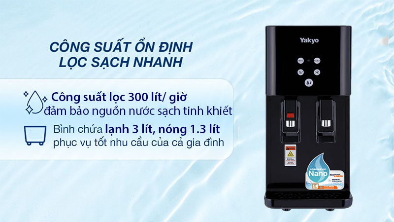 Công suất lọc của Máy lọc nước nóng lạnh Nano Yakyo TP-219AK