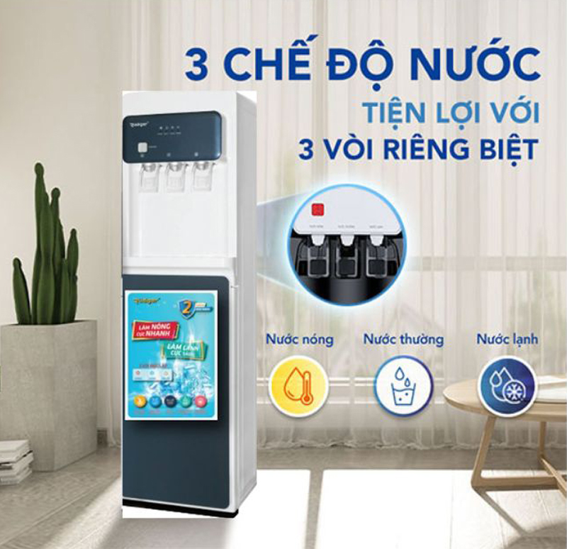 Thiết kế 3 vòi riêng biệt – 3 chế độ nước