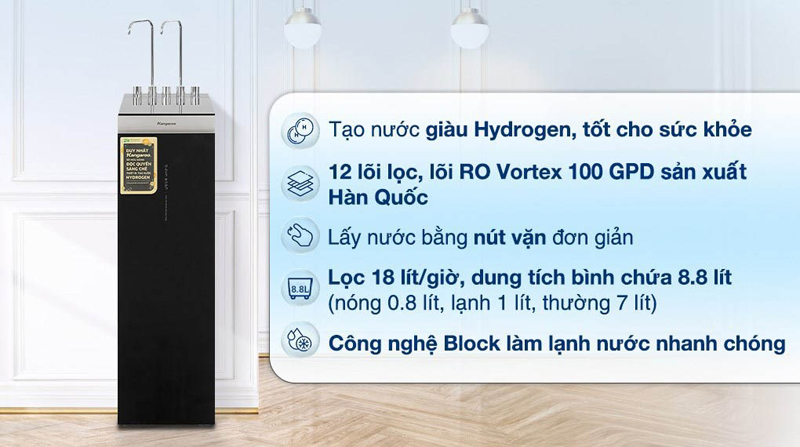 Tính năng nổi bật của máy lọc nước nóng lạnh Kangaroo KG12A8