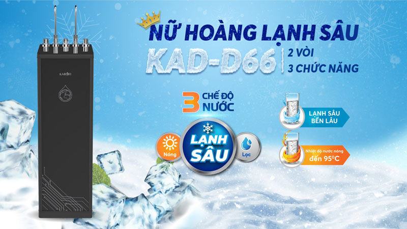 Máy lọc nước nóng lạnh Karofi KAD-D66S - Hàng chính hãng