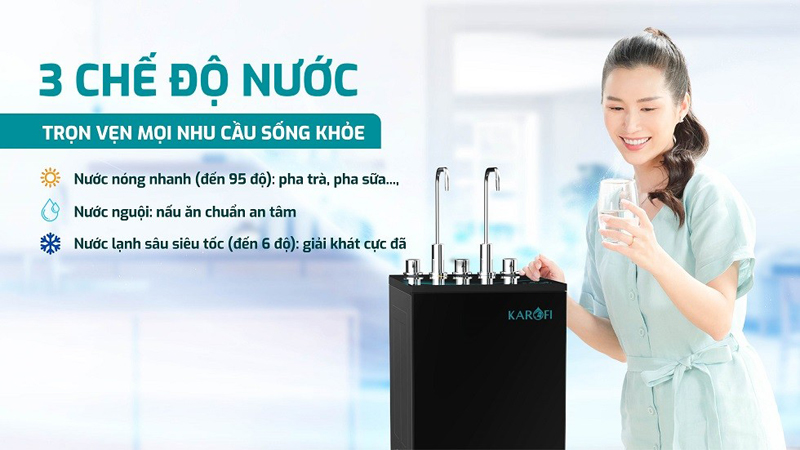 Có 3 chức năng nóng - lạnh - nguội tiện lợi