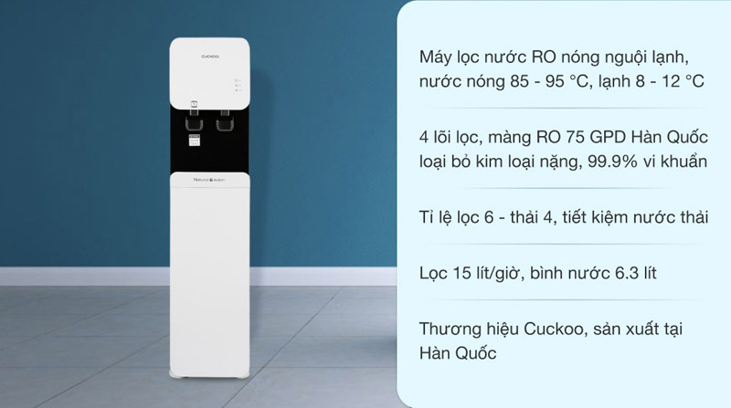 Tính năng nổi bật của máy lọc nước nóng lạnh RO Cuckoo CP-FRP601SW