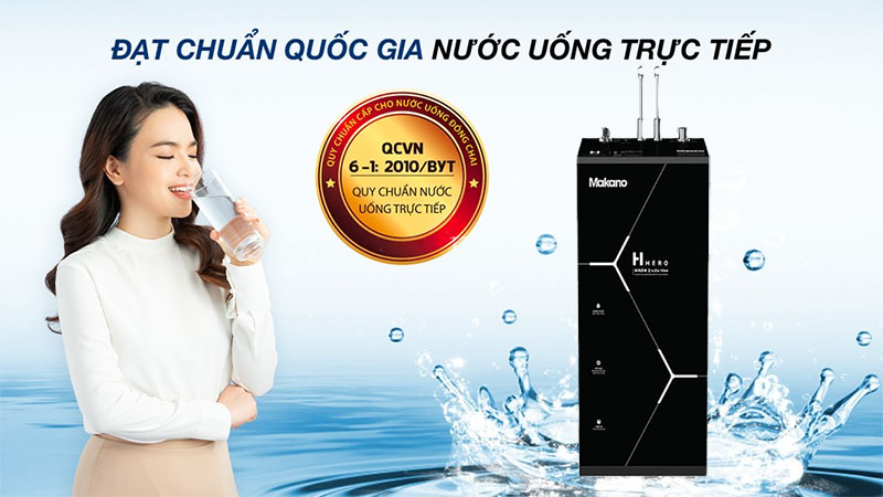 Nước đạt chuẩn của Máy lọc nước nóng nguội lạnh Makano H-Hero 2D MN301