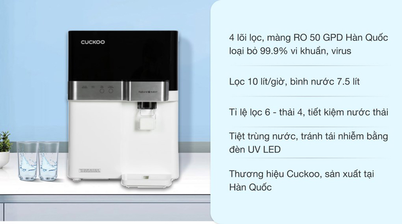 Tính năng nổi bật của máy lọc nước RO Cuckoo CP-RRP701MBK