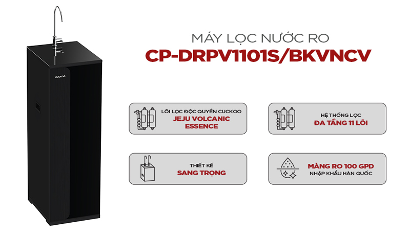 Máy lọc nước RO Cuckoo CP-DRPV1101S/BKVNCV