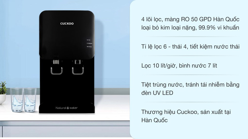 Tính năng nổi bật của máy lọc nước RO để bàn Cuckoo CP-FR601HB