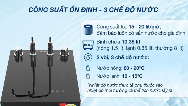 2 vòi và 3 chế độ nước khác nhau