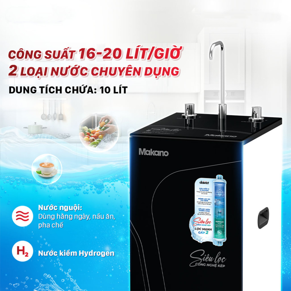 Máy lọc nước siêu lọc công nghệ kép 12 cấp Makano MN112 - Hàng chính hãng