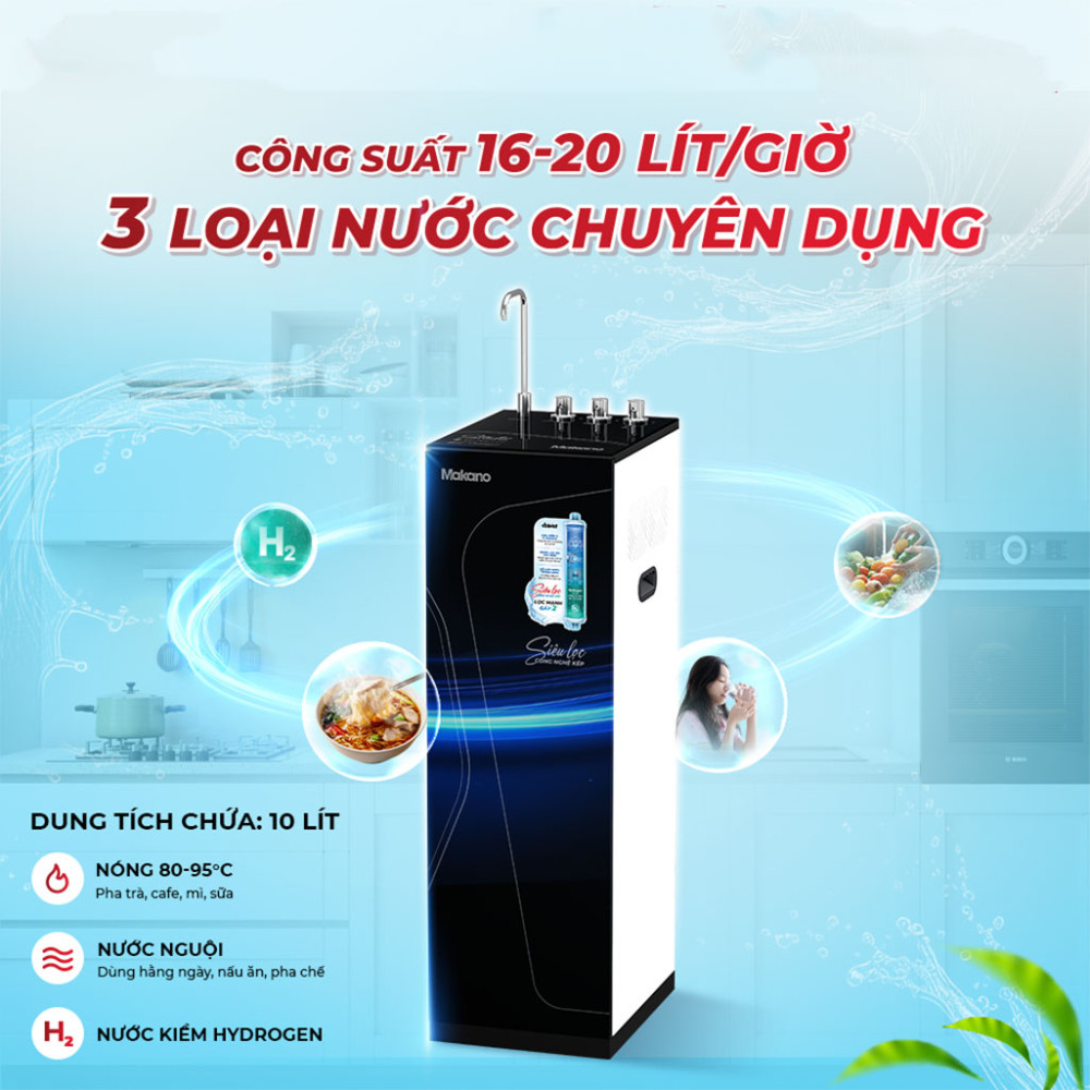 Máy lọc nước siêu lọc công nghệ kép 12 cấp Makano MN212 - Hàng chính hãng