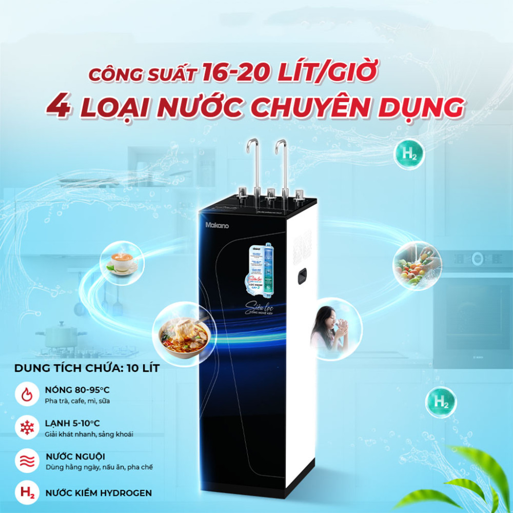Máy lọc nước siêu lọc công nghệ kép 12 cấp Makano MN312 - Hàng chính hãng