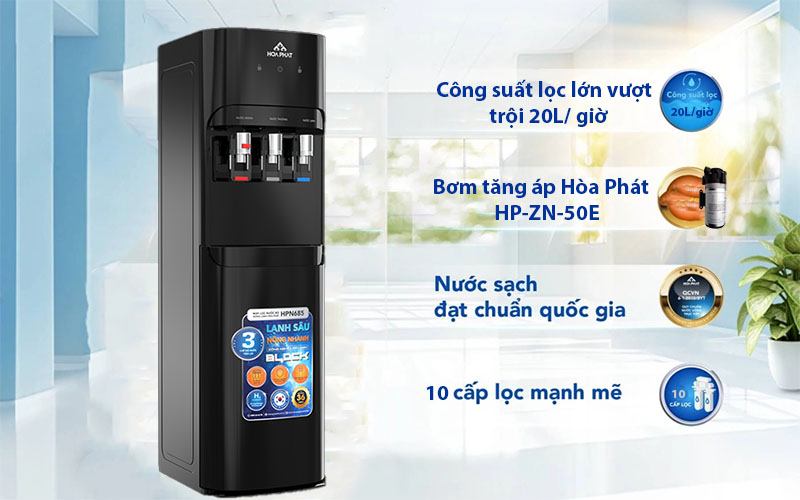 Công suất lọc của Máy lọc nước RO nóng nguội lạnh Hòa Phát HPN685