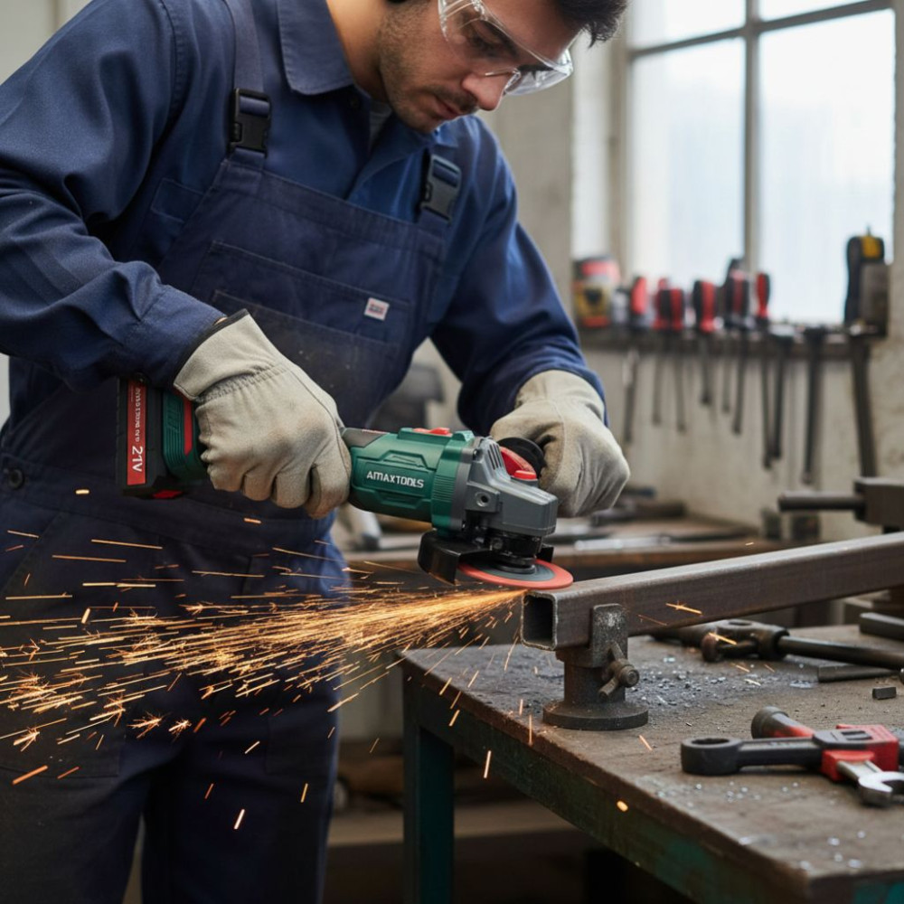 Máy mài góc dùng pin Amaxtools AM100C-COMBO - Hàng chính hãng