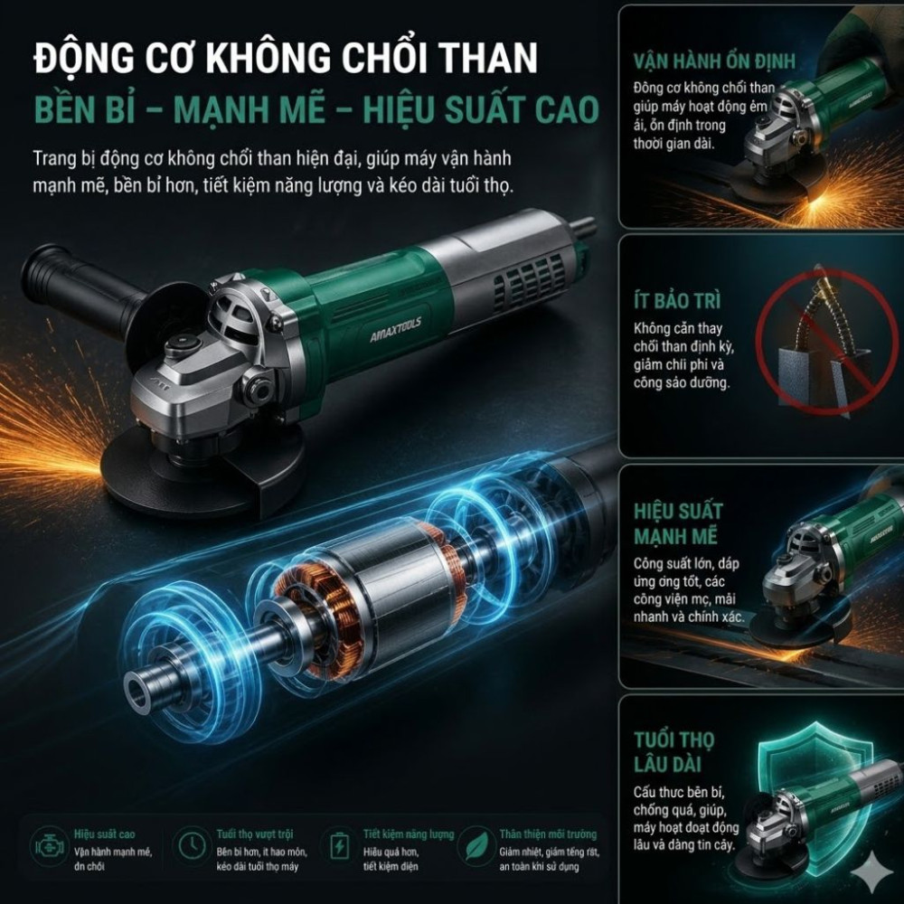 Máy mài góc Amaxtools AMD1300BL - Hàng chính hãng