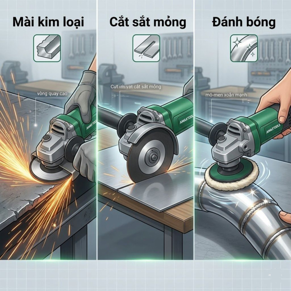 Máy mài góc 950W Amaxtools AMD950BL - Hàng chính hãng