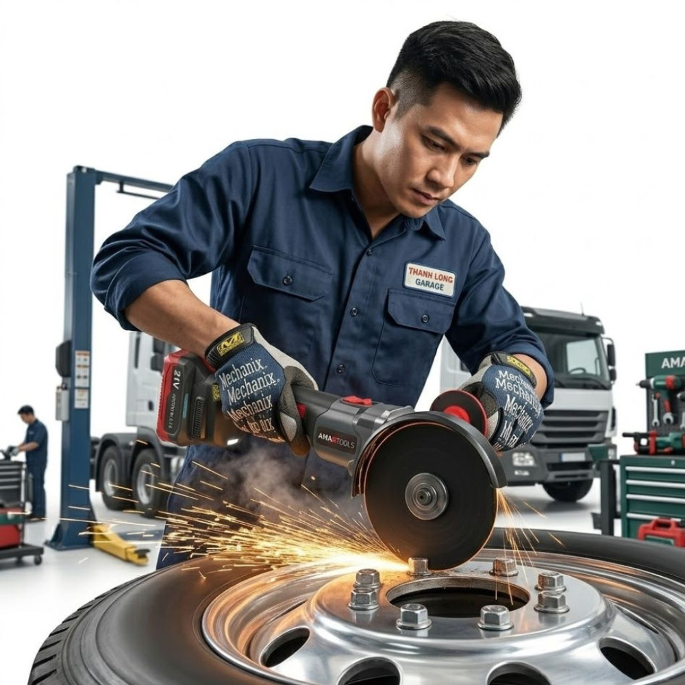 Máy mài góc dùng pin 21V Amaxtools AM100-SM - Hàng chính hãng