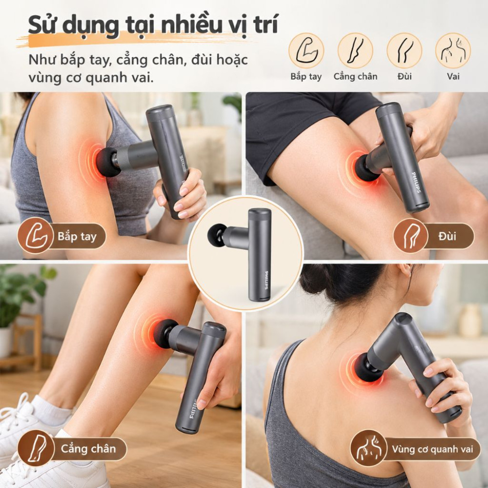 Máy massage cầm tay Philips PPM7307 - Hàng chính hãng