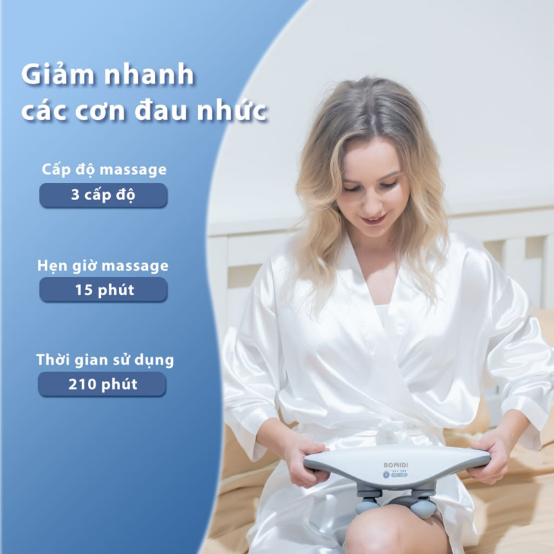 Máy massage cầm tay Bomidi MG3 có 3 mức công suất, và chế độ hẹn giờ 15 phút