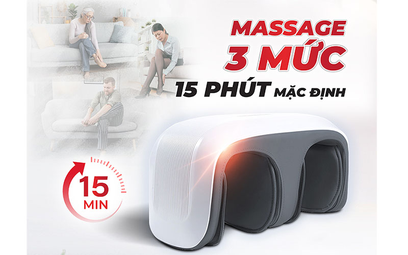 3 mức độ và thời gian massage của Máy massage chân Đại Việt DVMC-00005