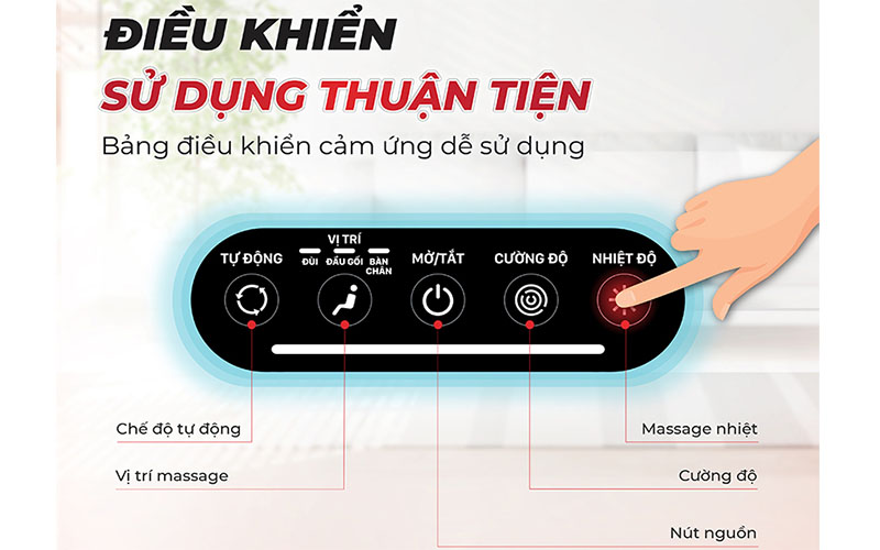 Bảng điều khiển của Máy massage chân Đại Việt DVMC-00005